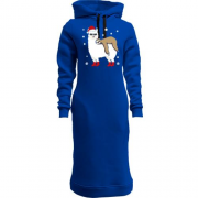 Женская толстовка-платье "Лама и спящий линивец"