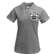 Жіноча футболка-поло із закоханими пандами та серцем