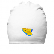 Хлопковая шапка с желто-синим арбузом