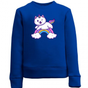 Детский свитшот "Котик на радуге"