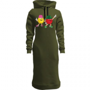 Женская толстовка-платье "Стильные m&m's"