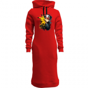 Женская толстовка-платье "Ash ketchum and pikachu"