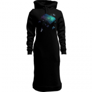Женская толстовка-платье «Космическая архитектура»