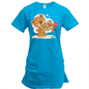 Подовжена футболка "Плюшевий ведмедик з цукерками"