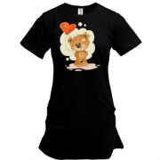 Подовжена футболка "Плюшевий ведмедик з кулькою"