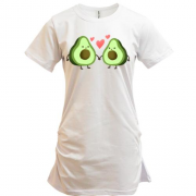 Подовжена футболка "Пара закоханих авокадо"