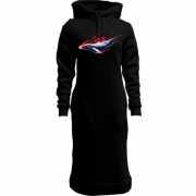 Женская толстовка-платье "Космический кит"