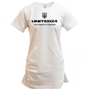 Подовжена футболка з гербом "united24 the power of freedom"