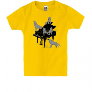 Дитяча футболка "Вовки та рояль"