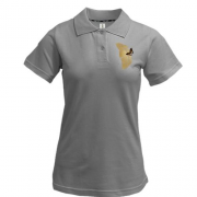Жіноча футболка-поло "Метелик на золотому листі"