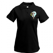 Жіноча футболка-поло "Задумливий жираф"