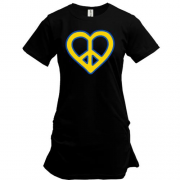 Подовжена футболка із серцем "Peace"