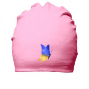 Хлопковая шапка "Акварельная бабочка в цвете флага Украины"