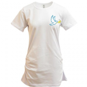 Подовжена футболка міні Голуб миру (Вишивка)