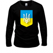 Лонгслив с Тризубом на фоне украиского флага
