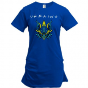Подовжена футболка "Ukraine" зі стилізованим тризубом