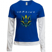 Комбинированный лонгслив "Ukraine" со стилизованным тризубом