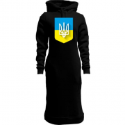 Жіночі толстовки-плаття з Тризубом на фоні українського прапора