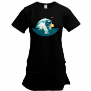 Подовжена футболка "Космонавт-більярдист"