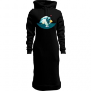 Женская толстовка-платье "Космонавт-бильярдист"