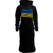 Жіноча толстовка-плаття "Прапор України у вигляді хвиль"