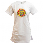 Подовжена футболка "Тризуби та квіти" (2)