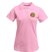 Жіноча футболка-поло "Тризуби та квіти" (2)