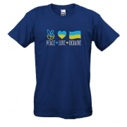 Футболка Peace and love Ukraine (Вышивка)