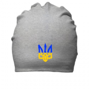 Хлопковая шапка с тризубом в цвете украинского флага