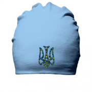 Бавовняна шапка з гербом України у вигляді сокола-писанки