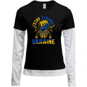 Комбинированный лонгслив "Ukraine stay strong"