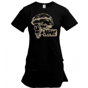 Подовжена футболка з черепом "ARMY"