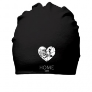 Хлопковая шапка с сердцем Киев "Home"