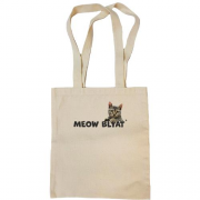 Сумка шоппер с надписью "Meow blyat" и котом