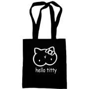 Сумка шоппер с надписью "Hello Titty" в стиле Hello Kitty