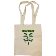 Сумка шоппер для программиста с маской анонимуса