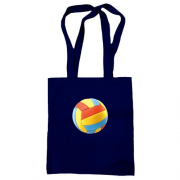 Сумка шоппер с красно-сине-желтым волейбольным мячом