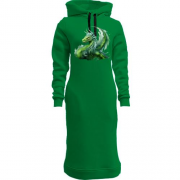 Женская толстовка-платье Зеленый дракон АРТ