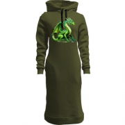 Женская толстовка-платье Зеленый дракон (2)