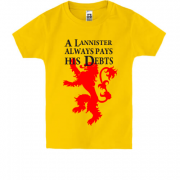 Дитяча футболка a lannister always pays his debts