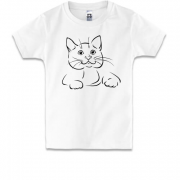 Детская футболка с котенком