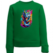 Детский свитшот с драконом в красках