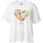 Футболка Oversize I love Ukraine (арт сердце)