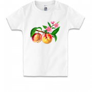 Детская футболка с цветущей веткой персика