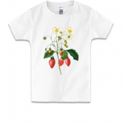 Детская футболка с цветущей веточкой земляники