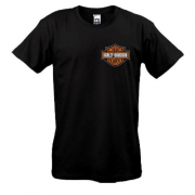 Футболка з лого Harley-Davidson на грудях (Вишивка)