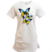 Туніка з жовто-синіми метеликами