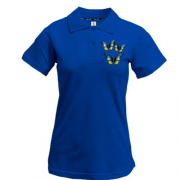 Жіноча футболка-поло з жовто-синіми метеликами (3)