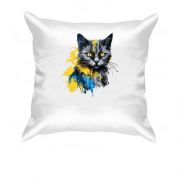 Подушка Кіт у жовто-синіх фарбах