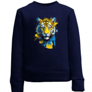 Дитячий світшот з тигром у жовто-синіх фарбах